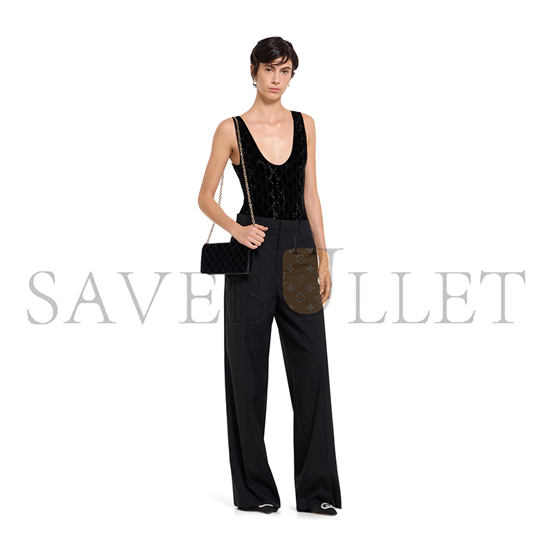 Gvc*1 CHENILLE BODYSUIT WITH GG CRYSTALS 850295